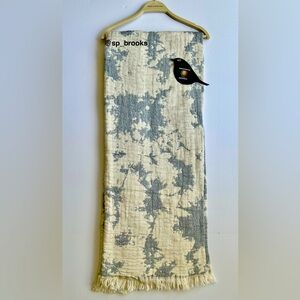 🎁Piscatextil Throw Blanket - Cotton - Midnight Blue Splatter - Blue and Oatmeal